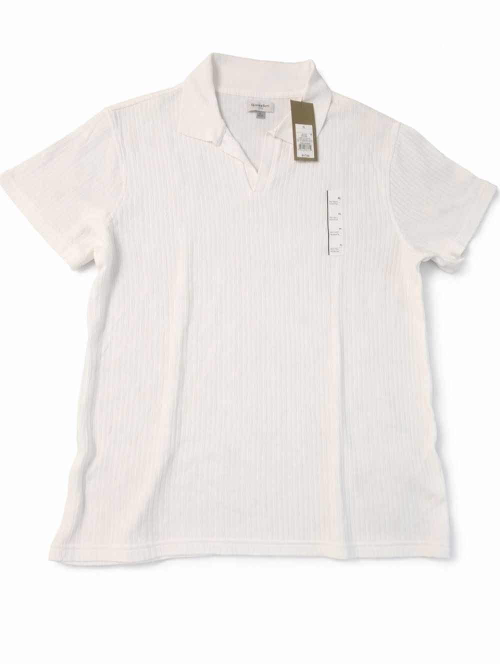 Goodfellow & Co Men’s XL White Ribbed Polo Shirt Short Sleeve Cotton NWT Classic